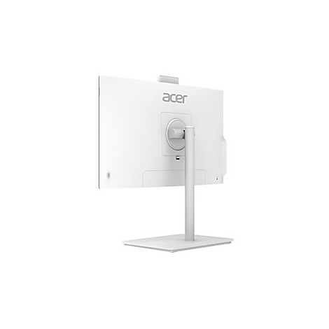 Weißer Acer-Monitor, Rückansicht mit Standfuß. Das Acer-Logo ist sichtbar.