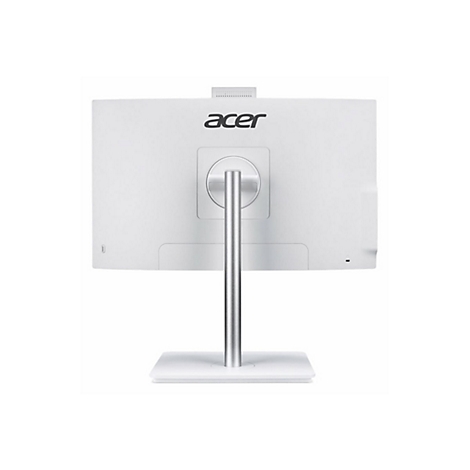 Rückseite eines weißen Acer-All-in-One-Computers mit Ständer. Oben mittig das Acer-Logo.