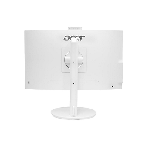 Rückansicht eines weißen Acer-Monitors mit Logo und Halterung.