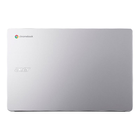 Geschlossener, silberner Laptop; chromebook und acer Logos.