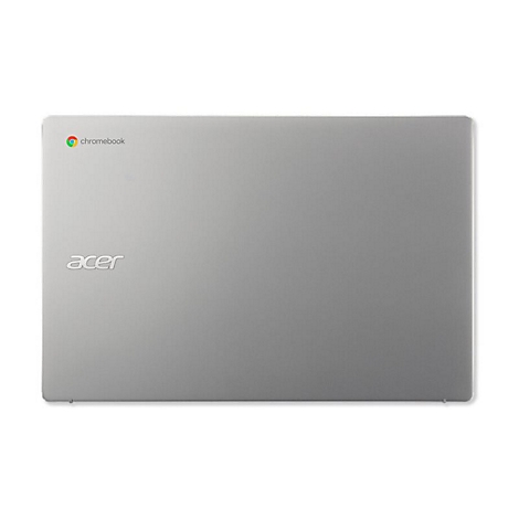 Grauer Laptop, die Oberseite ist zu sehen. Chromebook Logo oben, darunter Acer.