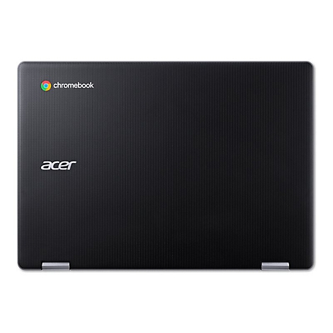 Schwarzes Acer Chromebook, geschlossen. Logo und Schriftzug Chromebook und Acer deutlich sichtbar.
