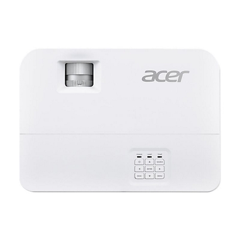 Weißer Acer-Projektor in der Draufsicht mit Bedienfeld und Fokus-Einstellrad.