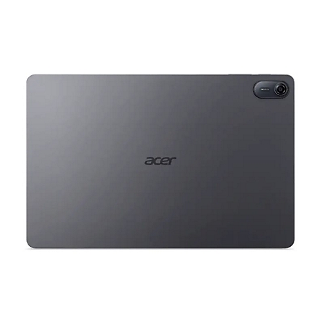 Graues Acer Tablet, Rückseite mit Kamera, Acer Logo.