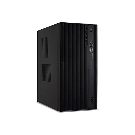 Schwarzer PC-Tower mit Acer-Logo und Vertica Vero-Schriftzug auf weißem Hintergrund.