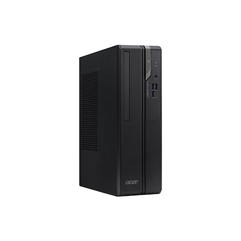 Schwarzer Acer Desktop-PC, der auf weiÃŸem Hintergrund steht.