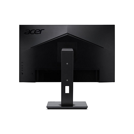 Die RÃ¼ckseite eines schwarzen Acer-Monitors. Am oberen Rand steht der Schriftzug acer.