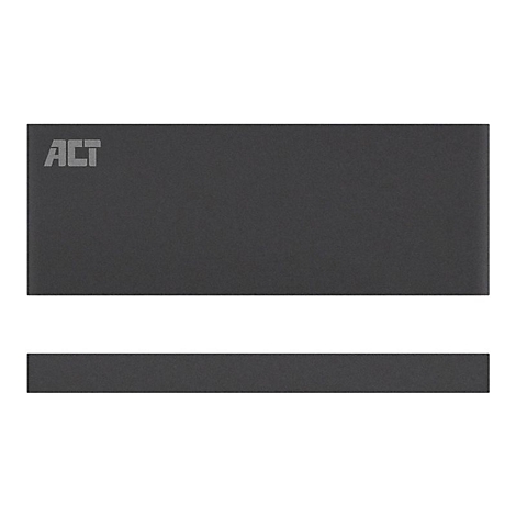 Dunkelgraue, rechteckige Kunststoffteile mit ACT-Logo auf dem größeren Segment.