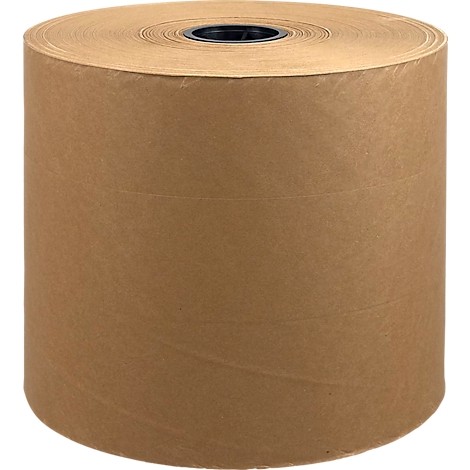 Grote rol bruin inpakpapier. Zwarte kern aan de bovenkant.