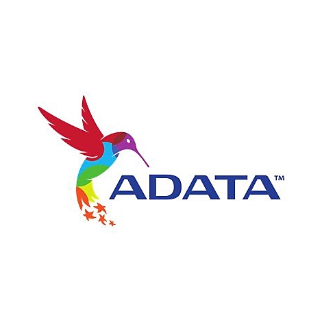Buntes Kolibri-Logo neben dem blauen Schriftzug ADATA.