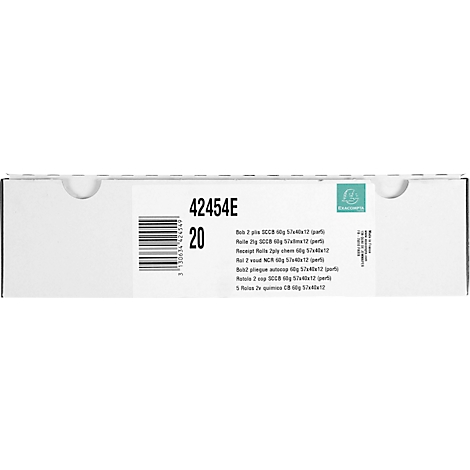 Close-up of product packaging with barcode and text such as "42454E 20".