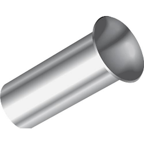 Zylindrisches, glänzendes Metallteil mit weitem Rand.