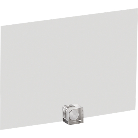 Rectangle gris, légèrement oblique, avec une base carrée transparente.