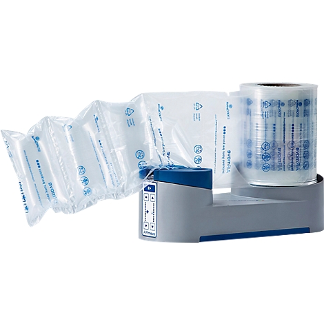 Air cushion machine with blue and white elements.