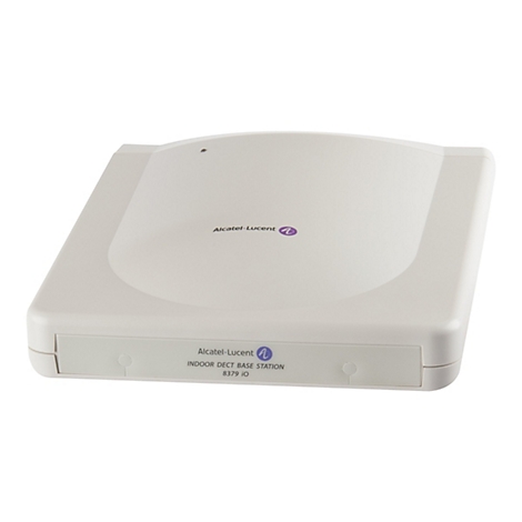 Weiße Alcatel-Lucent Indoor DECT Basisstation 8379 iO auf weißem Hintergrund.