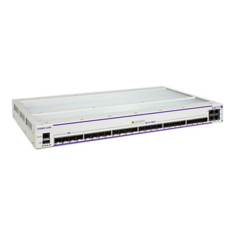 Alcatel-Lucent Enterprise Netzwerk-Switch OS6865-U28X in weißem Gehäuse vor weißem Hintergrund.