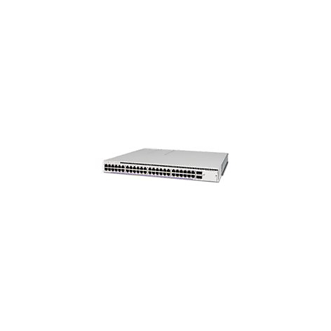 Heller Netzwerk-Switch in 19-Zoll-Rack-Bauweise mit zahlreichen Ethernet-Ports auf der Vorderseite.