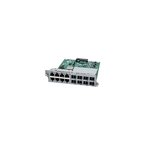 Netzwerk-Interface-Karte mit grünem Board und zahlreichen RJ45- sowie SFP-Anschlüssen.
