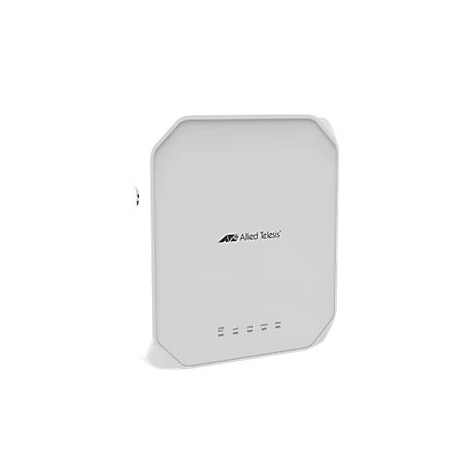 Un appareil blanc carré avec le logo "Allied Telesis" et des voyants.