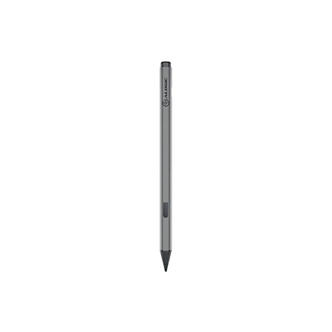 Ein grauer Alogic Eingabestift vor weißem Hintergrund.