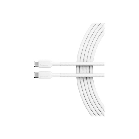 Zwei weiße USB-C-Kabel mit Textilummantelung und Alogic-Logo auf den Steckern vor weißem Hintergrund.