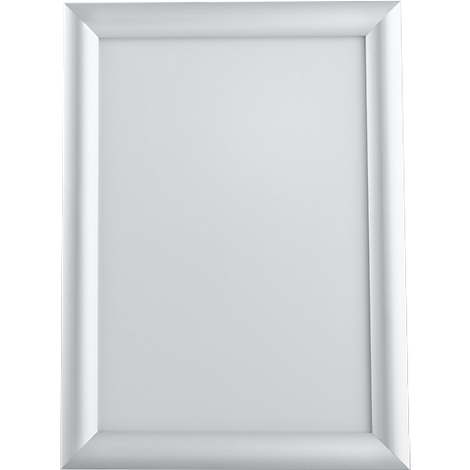 A white picture frame, rectangular, with rounded corners. The frame is wide and slightly raised.