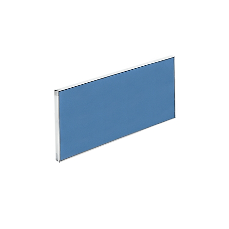 Blue rectangular acoustic panel, white edged, on a white background.