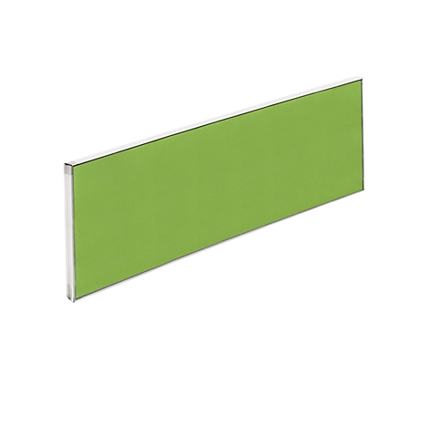 A rectangular, light green element with a silver border, on a white background.