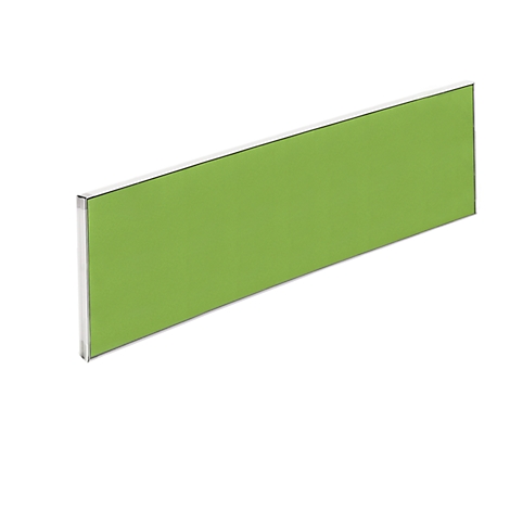 Green rectangle edged with silver metal against a white background.