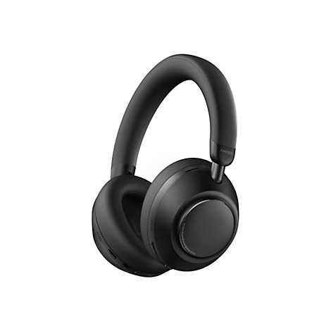 Schwarze Over-Ear-Kopfhörer Soundcore Space 2 Pro von Anker auf weißem Hintergrund.