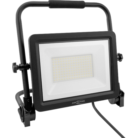 Black LED work light with white light, handle and cable. Inscription: AN-MANN.