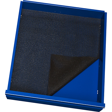 Blue box with black mesh in the center.