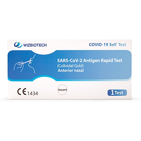 Antigen Schnelltest Wizbiotech, Einweg, nasal, SpezifitÃ¤t 100 %/SensitivitÃ¤t 98,26 %, Ergebnis nach 15 Minuten, CE-zertifiziert, 1 StÃ¼ck