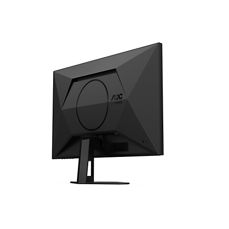 Moniteur noir, vue arrière. Un logo AOC Gaming est visible. Design géométrique.