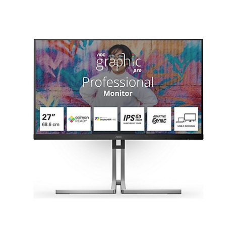 AOC-Monitor, 27 Zoll, mit dem Schriftzug "Professional Monitor".