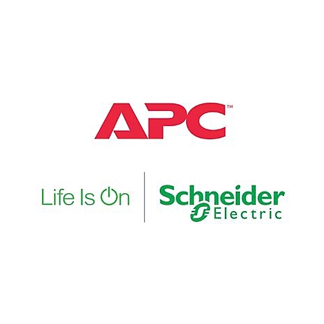 Firmenlogo von APC über dem Slogan Life Is On und dem Schneider Electric Logo auf weißem Hintergrund.