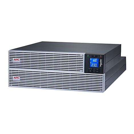 Ein grauer APC USV-Server mit digitaler Anzeige.