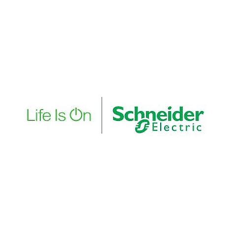 Firmenlogo von Schneider Electric mit dem Slogan Life Is On auf weißem Hintergrund.