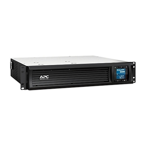 Ein APC Smart-UPS C 1000, eine schwarze, rechteckige USV mit Digitalanzeige, zeigt 120.