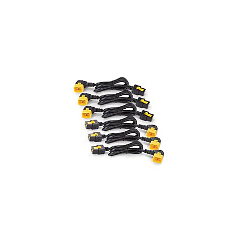 Mehrere schwarze Kabel mit gelben Steckern, auf weißem Hintergrund.