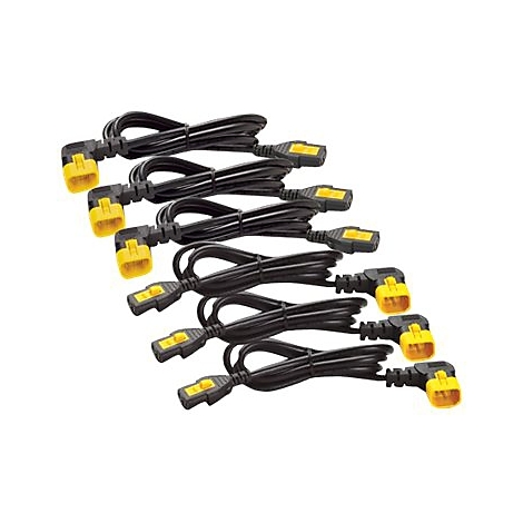 Mehrere schwarze Kabel mit gelben Steckern. Die Stecker sind rechtwinklig und haben eine gelbe Schutzhülle.