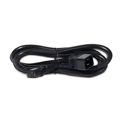 Schwarzes Netzkabel mit zwei Anschlüssen auf weißem Hintergrund.