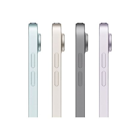 Nahaufnahme von vier iPads in verschiedenen Farben: Mintgrün, Beige, Grau und Lila, Seite an Seite.