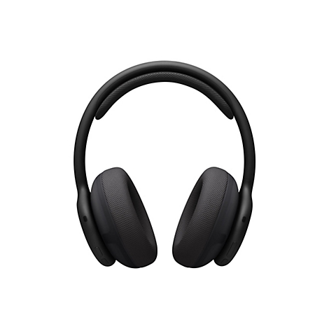Schwarze Over-Ear-Kopfhörer vor weißem Hintergrund.