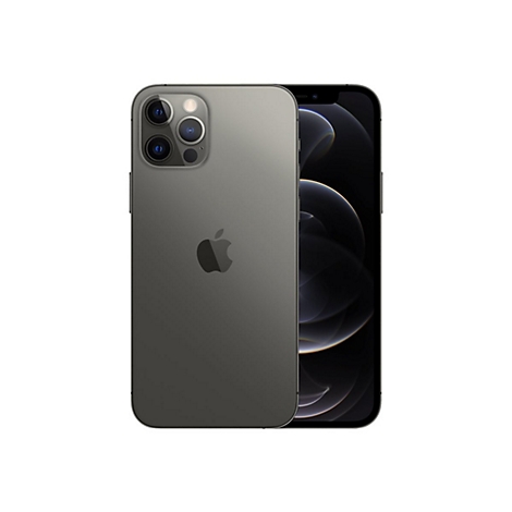 Dunkelgraues iPhone 12 Pro, Rückseite mit Apple-Logo und Kameraeinheit.