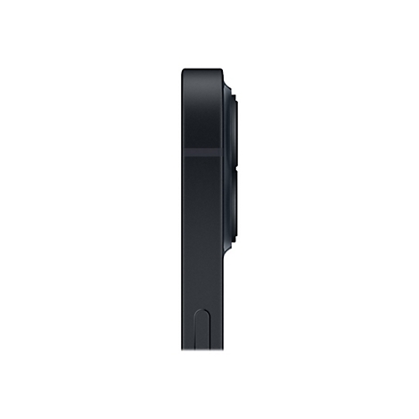 Nahaufnahme der schwarzen Kamera eines Smartphones mit Objektiven, die Seite des Geräts.