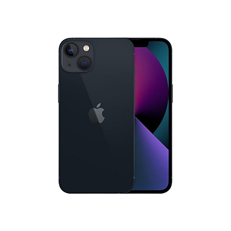 Dunkelblaues iPhone 13, Rückseite und Displayansicht.