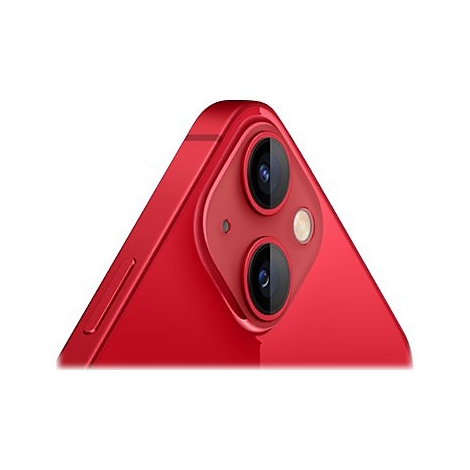 Nahaufnahme des roten iPhone mit hervorstehender Kameraeinheit.