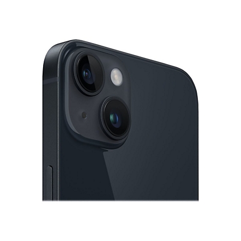 Nahaufnahme der Rückseite eines schwarzen Smartphones mit Kameraobjektiven und Blitzlicht.