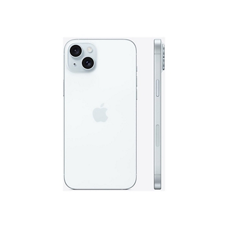 Ein weißes iPhone, Ansicht von hinten und von der Seite. Auf der Rückseite sind zwei Kameras und das Apple-Logo zu sehen.